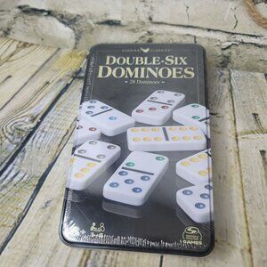 Double Six Dominoes Set in Storage Tin for Families Kids Game Ages 8+ New Sealed